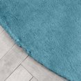 thumbnail image 6 of Well Woven | Faux Rabbit Fur Shag Light Blue | Super Soft | Mat Area Rug 3' Round, 6 of 8