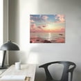 thumbnail image 3 of COMIO Beach Wall Art Sunset Pictures Ocean Prints Romantic Sea Coastal Waves Canvas Paintings for Living Room Bedroom Bathroom Office Framed Artwork Wall Decor, 3 of 4
