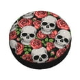 thumbnail image 3 of Gaeub Skull and Roses 14-17in Tire Cover, Spare Tire Cover, for Camper Caravan, Trailer, Car, Truck, SUV, Jeep - 16 inch, 3 of 9