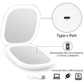 thumbnail image 5 of HTSQYL Compact Mirror, Lighted Travel Makeup Mirror with 1X/10X Magnifying Double Sided Dimmable Portable Pocket for Handbag and Pocket, USB Charging(White), 5 of 8