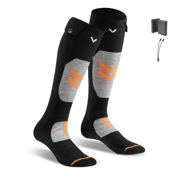 KFFKFF Heated Socks, Small Size, 5000mAh Battery Rechargeable Heating Socks with 4 Heating Levels, Electric Heated Sock with APP Control