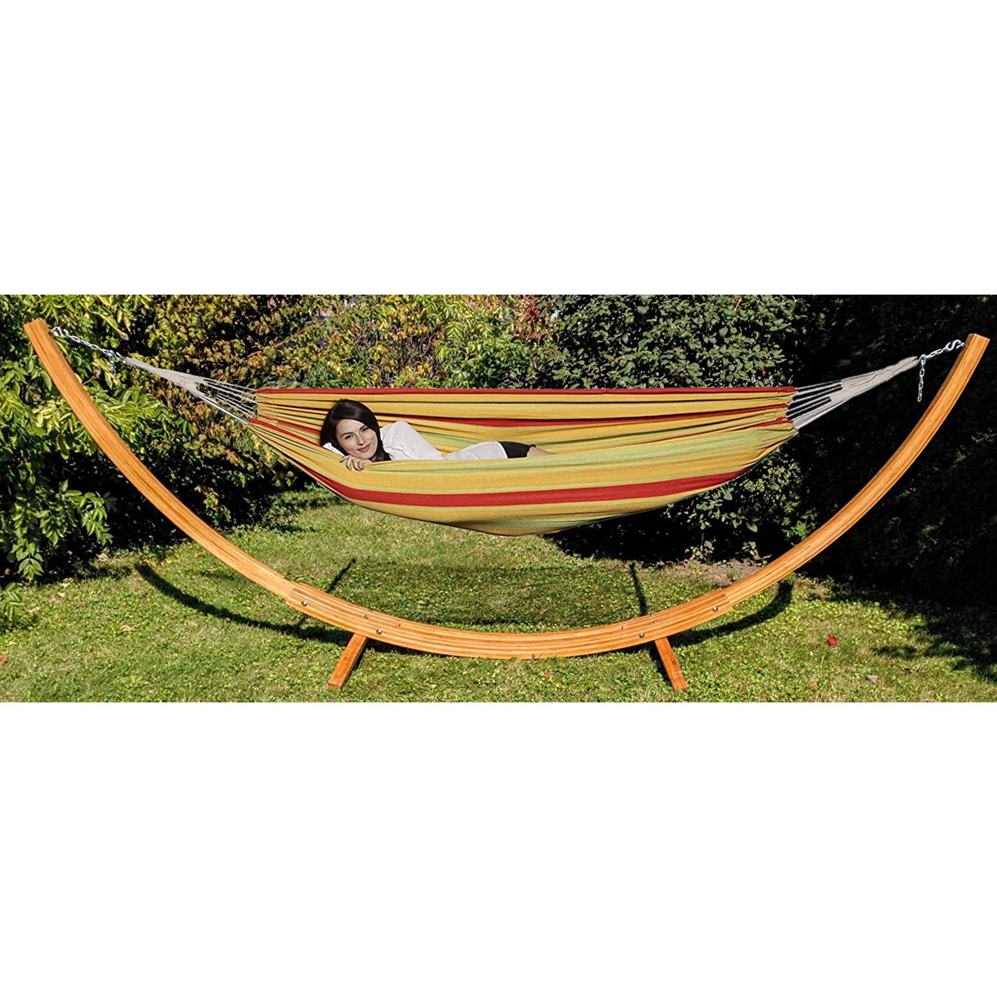 Gilbin Cotton Double Hammock Portable 2 Person Durable Extra Large Canvas Hammock, Canvas Double Brazilian Hammock, Perfect for Camping, Outdoors Gear, Backpack, Hiking, Hunting, Backyard