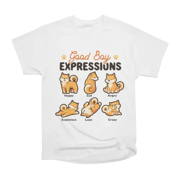 Good Boy Expressions Cute Shiba Inu Dog Gift T-Shirt Tee Gift For Him Merch For Her Appare