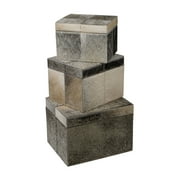 Dimond Home Faux Pony 3 Piece Nested Box Set in Brown (Set of 3)