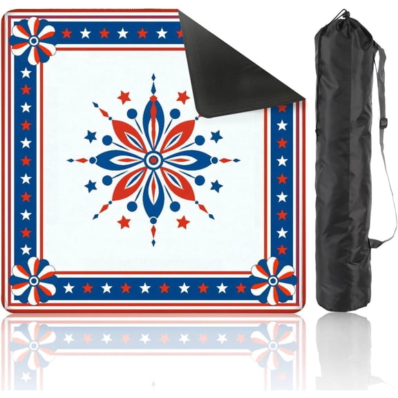 Blue Mahjong Mat 31.5 x 31.5in, Non-Slip Noise-Reducing for Poker, Cards & Board Games