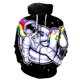thumbnail image 1 of Sudadera con capucha y cremallera para hombre, diseño de astronauta de dibujos animados, estilo urbano, informal, de gran tamaño, con estampado 3D, unisex, de manga larga, estilo Harajuku, divertida,, 1 of 6