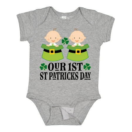 

Inktastic Twins 1st St Patricks Day Gift Baby Boy or Baby Girl Bodysuit