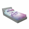 thumbnail image 3 of Saying Bedding Set with Sheet & Covers, Adventure Begins Words with Polygonal Mountains Abstract Angular Design, Printed Bedroom Decor 2 Shams, 4 Sizes, Purple Magenta Blue, by Ambesonne, 3 of 3