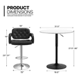 thumbnail image 2 of MoNiBloom 3 Piece Bar Dining and Chair Set, 31.5" Round Cocktail Table and PU Leather Bar Stools with Hollow Upholstered for Home, 2 of 11