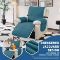 thumbnail image 4 of Lavish Cover 100% Waterproof Recliner Chair Cover, 1 Piece Non-Slip Recliner Chair Slipcovers, Washable Furniture Protector with Pockets & Elastic Straps for Kids Pets, 23 inch, Peacock Blue, 4 of 8