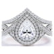 thumbnail image 3 of Conjunto nupcial JeenMata de moissanita de corte pera de 1,5 quilates - Conjunto nupcial - Anillo art déco - Anillo con halo - Anillo de racimo - Bañado en oro blanco, 3 of 6
