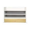 thumbnail image 3 of Kate and Laurel Industrious Desktop Wood Letter Tray with 3 Trays and Drawer, White and Gold, 3 of 6