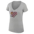 thumbnail image 2 of Women's G-III 4Her by Carl Banks  Heather Gray Chicago Blackhawks Super-Slim Fit Lightweight Heart V-Neck T-Shirt, 2 of 3