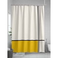 thumbnail image 5 of Shower Curtains for Bathroom-36"x72", Modern Geometric Lines Splicing Art Waterproof Bath Curtain Grommet Shower Curtain Set with Hooks, Black Stripe on Beige and Yellow Washable Bath Accessories, 5 of 6