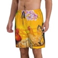 thumbnail image 2 of Balery The Chicken Family Traje de Baño Estilo Hawaiano para Hombre, Shorts de Secado Rápido con Bolsillos-Medium, 2 of 6