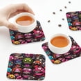 thumbnail image 4 of Leather Coasters with Heat-resistant for Drinks, Monstrous Cartoon Characters Cup Coasters Cup Pad Mat for Tabletop Protection, Coffee Table, Office Desk and Housewarming Gift, 4 of 5