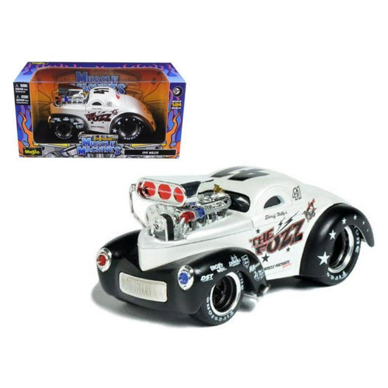 1941 Willys Coupe Metallic White \Muscle Machines\ 1/24 Diecast