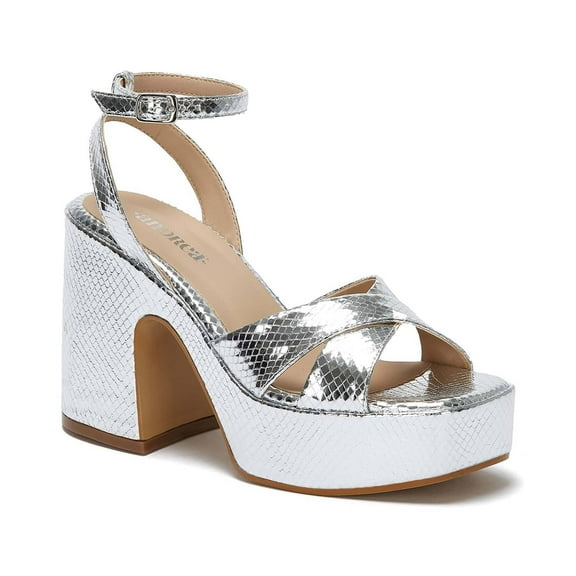 Andrea Platform Sandals Metallic Look 54763