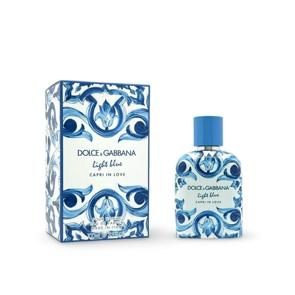 Dolce and Gabbana Men's Light Blue Capri In Love EDP Spray 3.4 oz Fragrances 8054754407280