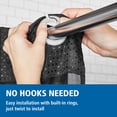thumbnail image 3 of Mainstays Gemma Easy Hang Hookless Fabric Shower Curtain with Built-in Rings, 70" x 74", Black, 3 of 9
