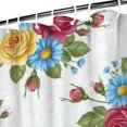 thumbnail image 3 of Pioneer Flower Floral Print Pattern Shower Curtain 72"x84", Bathroom Decorative Shower Curtain Set with 12 Hooks, Waterproof Washable, 3 of 6