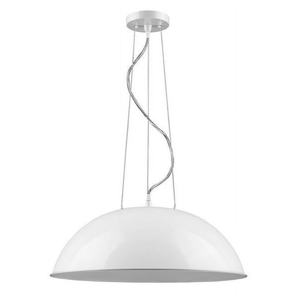 9.5 x 22 x 22 in. Layla 1-Light White Bowl Pendant