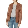 thumbnail image 2 of Cole Haan Women's Genuine Leather Jacket with Wing Collar (Hickory, L, Drycleanonly), 2 of 7