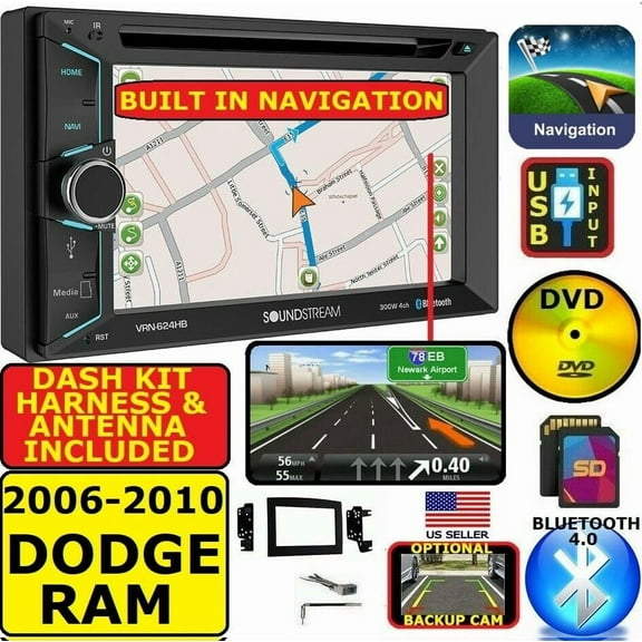 06 07 08 09 10 DODGE RAM GPS NAVIGATION SYSTEM BLUETOOTH CD DVD CAR STEREO RADIO