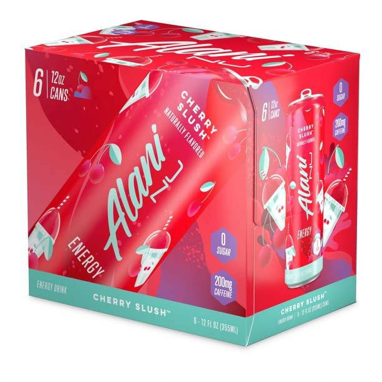 Alani Nu Sugar Free Energy Drink, Cherry Slush, 12 fl oz, 6 Pack, Cans, 200mg Caffeine