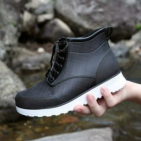 

Cathalem Extra Wide Rubber Boots Casual Shoes Breathable Custom Footwear Fashion Short Tube Rain Boots Waterproof Cover for Boots Black 8.50