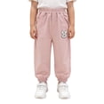 thumbnail image 4 of JCCXIN Girls School Pants Casual Baggy Cartoon Rabbit Appliques Ankle-Tied Pants With Pockets Lightweight Outdoor Summer Daily Wear Soft Street Bottoms,Pink,7-8 Years, 4 of 6