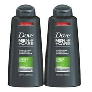 Buy and Save: Dove Men+Care 2 in 1 Shampoo and Conditioner Fresh and Clean 20.4 oz, Two Pack