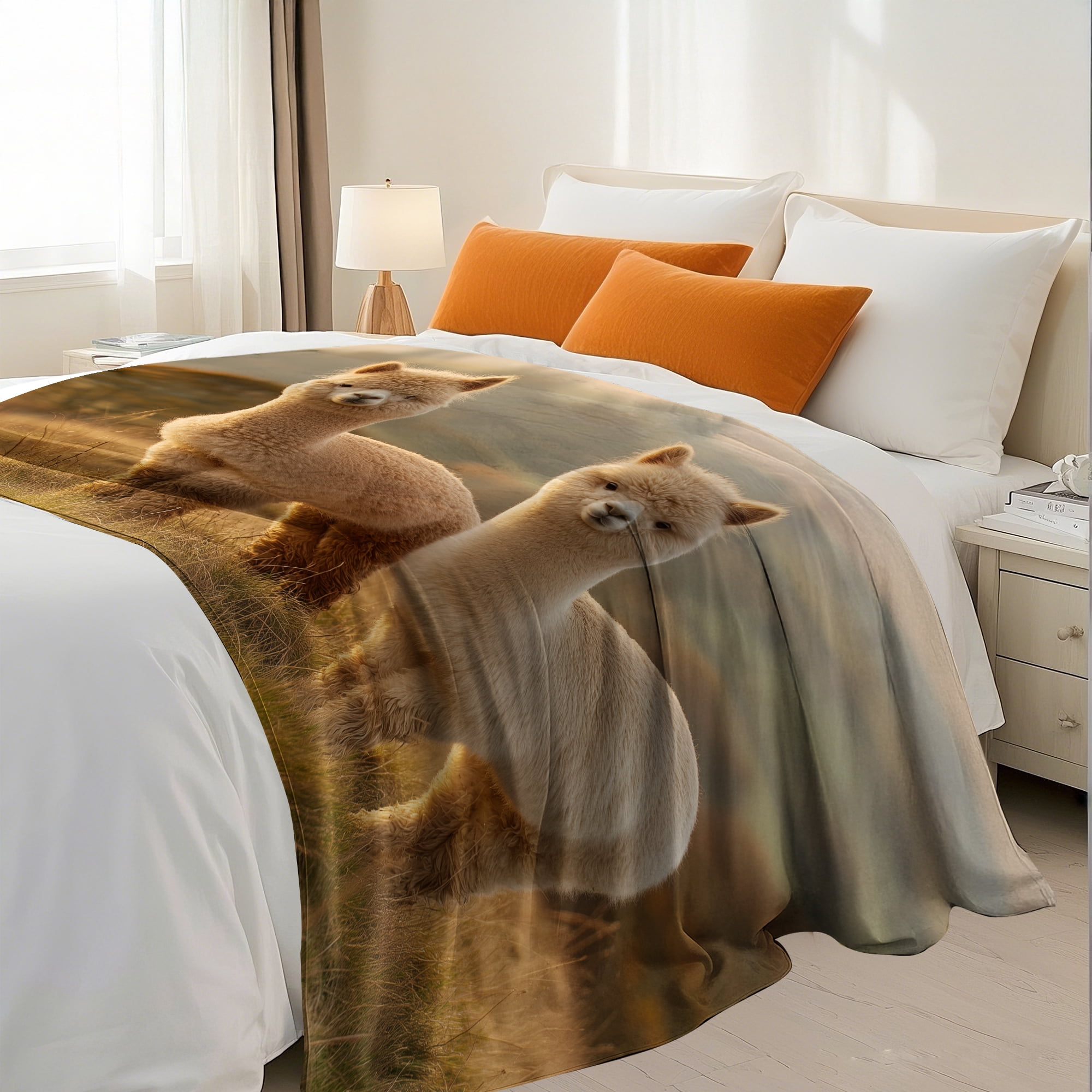 Flannel Fleece Twin Blanket, Soft Large Twin Blanket, Lightweight Cozy Plush Twin Blanket Fit Sofa Bed, 60"x80", Alpaca