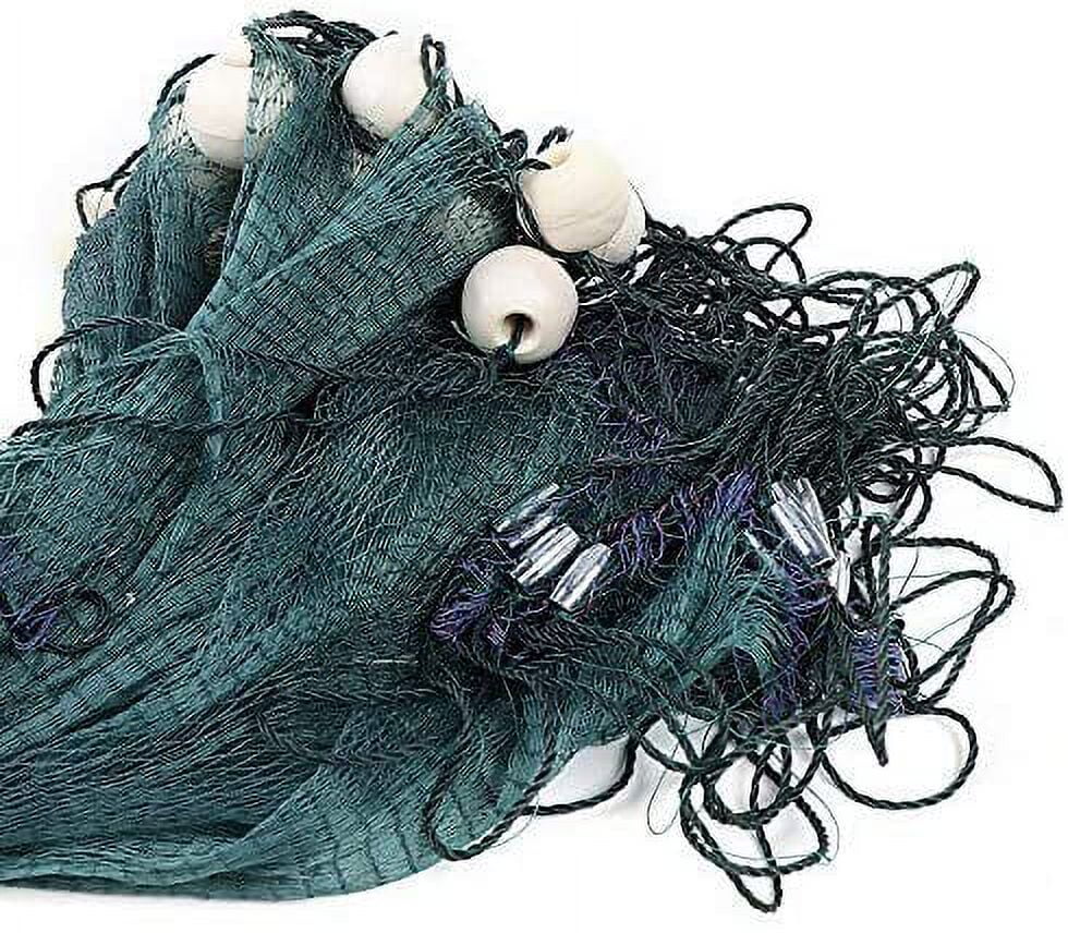 ANQIDI 33' Green Fishing Net Hand Made Nylon Beach Seine Drag Net  Polyethylene Fishing Drag Net Fishing Equipment 