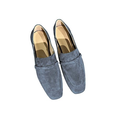 

MEZEREON Cow Leather Square Toe Women Flats Casual Loafers Women Shoe Without Heel Spring Autumn Mules Woman Simple Shoes 2022