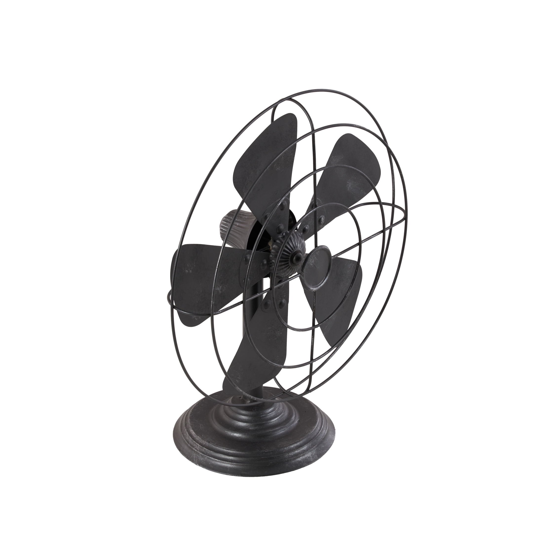 15" x 18" Black Metal Fan Sculpture, by DecMode