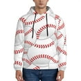 thumbnail image 2 of Bingfone Baseballs Men'S Drawstring Hoodie Long Sleeve Pocket Sweatshirts-3x-Large, 2 of 9