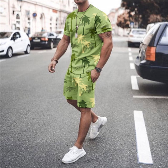Cameland Ensemble Costume Homme Imprimé Hawaïen Manches Courtes Décontracté Plage Blouses & Chemises Col Rond