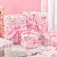 thumbnail image 2 of Pink Bow Wrapping Paper 2 Rolls - 17x16.5 Ft Each - Premium Coated Gift Wrap Paper Supplies Decorations for Valentine's, Girls Birthday, Christmas, Wedding, Baby Shower, 2 Design, 2 of 4