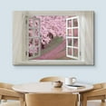 thumbnail image 3 of Glimpse into Cherry Blossom in Spring out of Open Window Canvas Wall Art Stretched Canvas Prints | Giclee Printing Ready to Hang - 32" x 48", 3 of 5