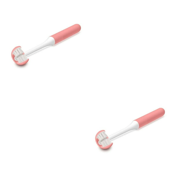 Minnieouse Cepillos de manuales de 3 lados Cepillos de envueltos para niños Herramientas de limpieza de salud Suministros para el cuidado Rosa 2piezas Minnieouse CBP192806