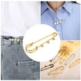 thumbnail image 5 of Unique Bargains 3 Holes Brooch Pins 2.4 Inch Metal Decorative Collar Safety Pins Clips, Bright Gold, 20pcs, 5 of 5