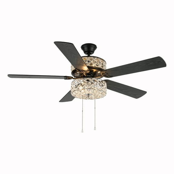 River of Goods 52" 5 Blade Luxe Enlaced Crystal LED Ceiling Fan with Light