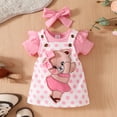 thumbnail image 6 of Splozh Girls Clothes 3 6 9 12 18 Months Baby Girl Clothes Suspender Skirt Newborn Ruffled Romper Dress Headband Outfits,Pink,6-9 Months, 6 of 6