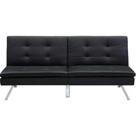 Dhp Chelsea Convertible Pillow Top Sofa Futon Black Walmart Com