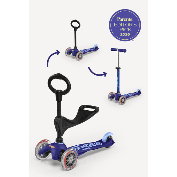 Micro Kickboard Mini 3-in-1 Kids Kick Scooter with Seat, 3-Wheel, Ages 1-5