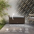 thumbnail image 3 of Dark Grey PE Rattan Storage Bench with Cushion - 29 Gallon Patio Seating & Outdoor Storage Box - Perfect for Balcony, Deck, or Garden - Durable & Portable Design, 3 of 7
