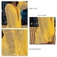 thumbnail image 3 of Conjunto de falda mini vestido de malla Conjunto de falda con cordón sin espalda de manga larga con frente fruncido en V profundo Conjunto de 2 piezas para club Amarillo M, 3 of 5