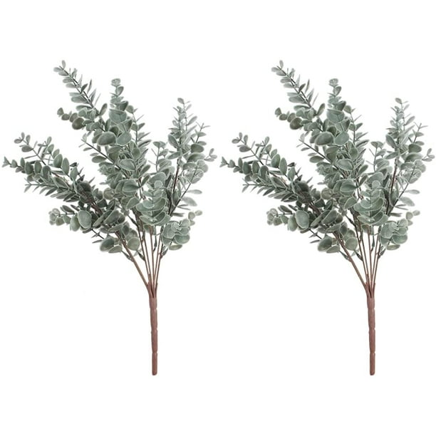 Artificial Eucalyptus Leaf Bundle Bulk Faux Green Leaves Branch Flower Stem Arrangement