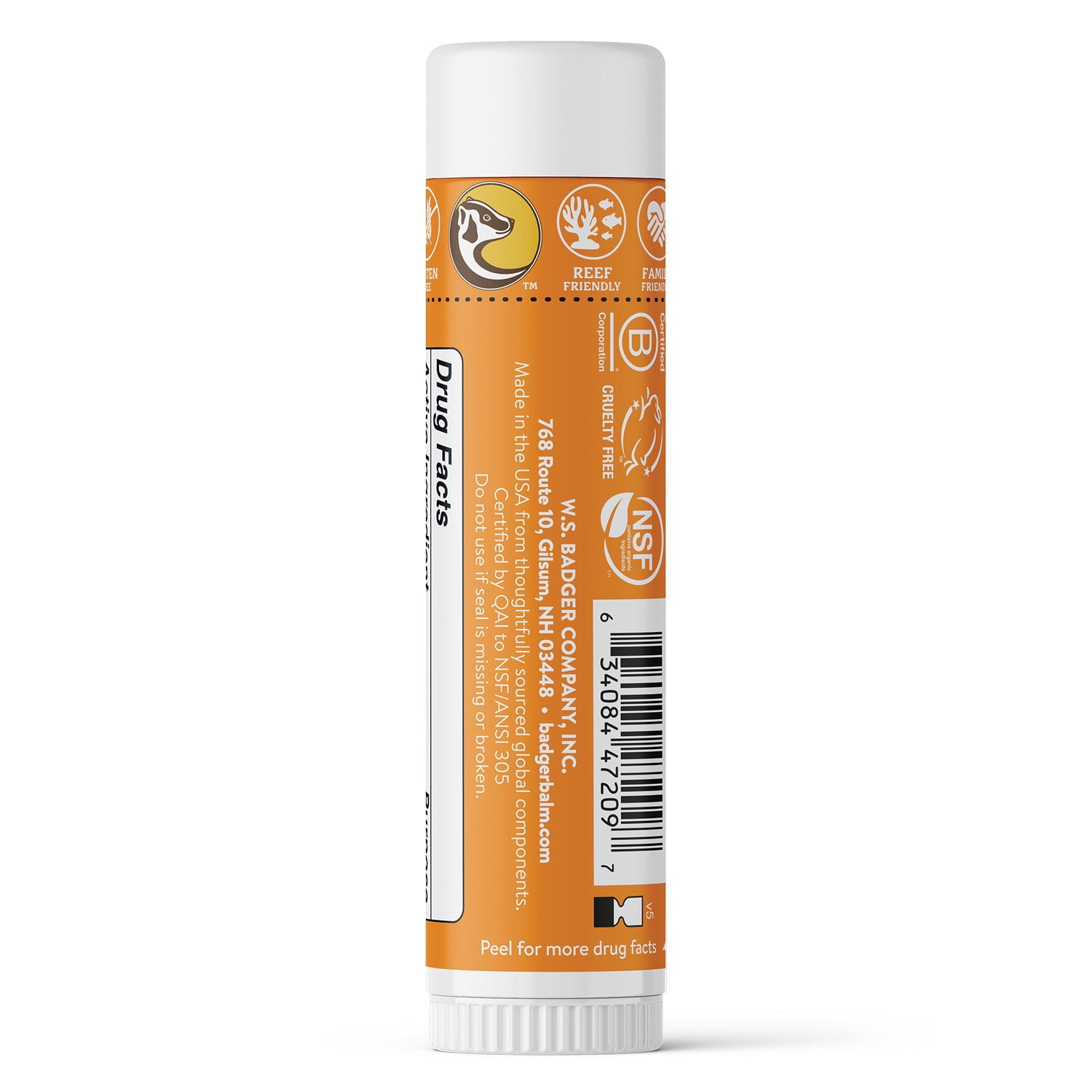 Badger Organic Hypoallergenic Sunscreen Stick for Kids, SPF 35, Reef Safe, 0.65 oz, 2 Pack